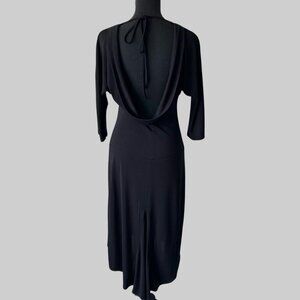 Open Back Dress Logic Draped Flared High Low Hem Jersey  Made in Canada